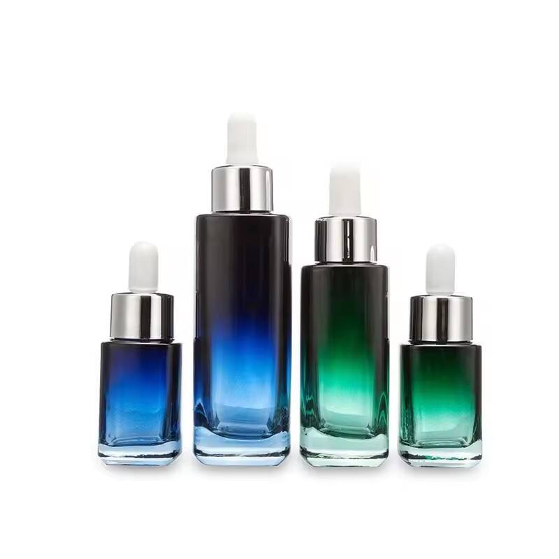 Factory price skincare series serum glass bottle customization dropper packaging cosmetic Square dropper bottle factory