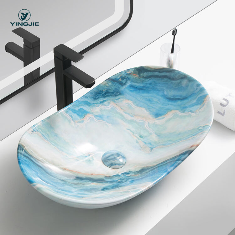 high quality sanitary wares art marble basin sink for hotel apartment bathroom manufacture