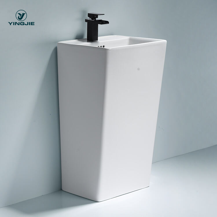 Manufacturer Floor Mounted Factory rectangular bathroom Pedestal sink factory