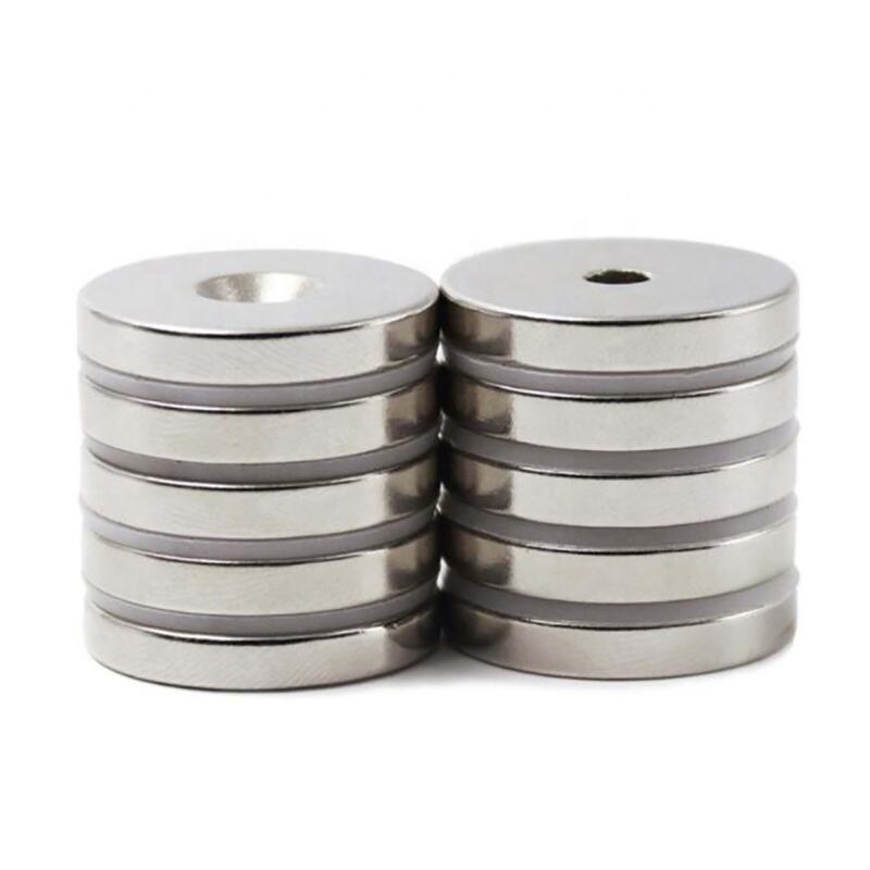 Strong magnetic force round neodymium magnet with countersunk hole for screw factory