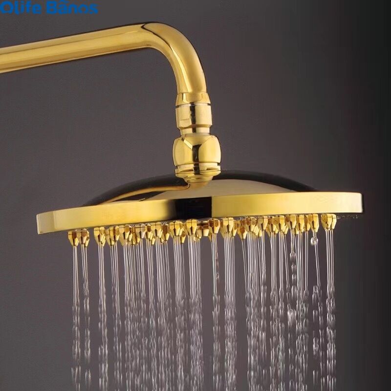 2023 Cheap Price  Gold Luxury Golden Color Bathroom Stainless Steel Waterfall Shower Head  Sprinkler Set details