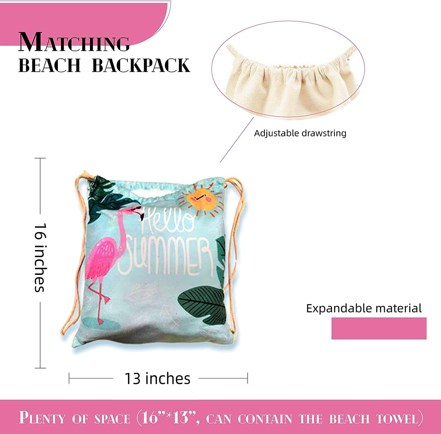Skin-friendly Sand Free 100% Microfiber Beach Towel  Quick Dry  Print Design Tassel Round Big Beach Towel details