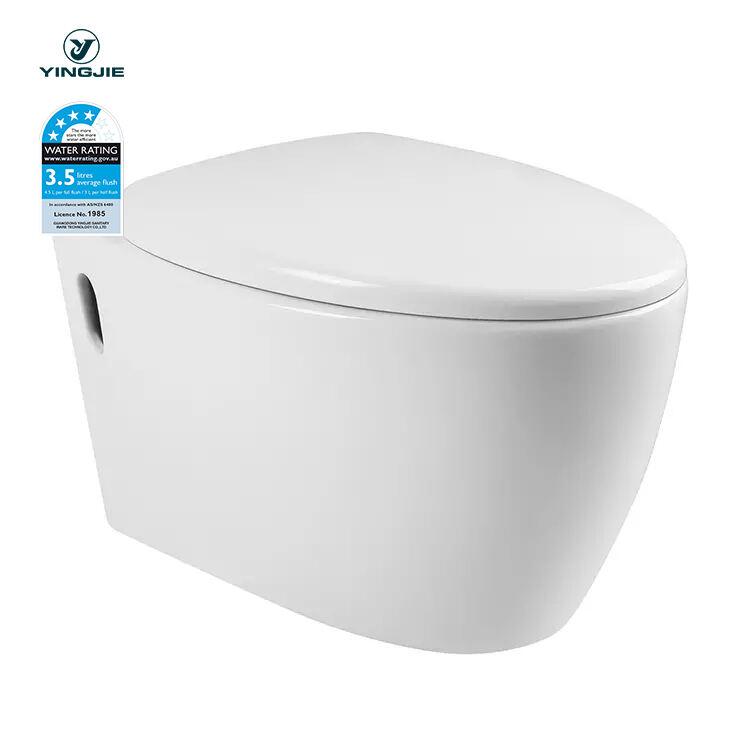 European modern sanitary ware wc bowl white ceramic wall hung P-trap toilet for bathroom