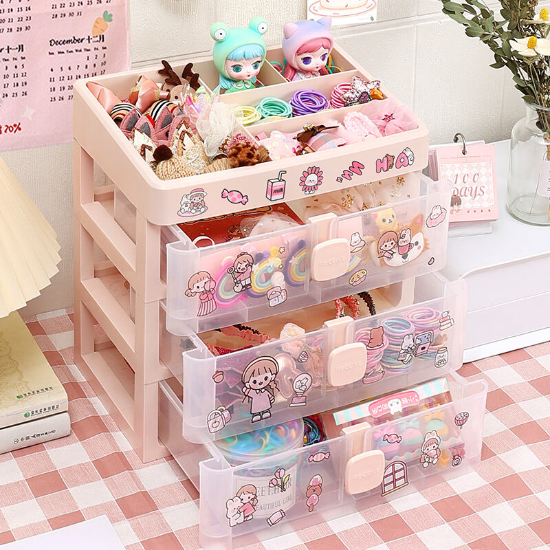 Multi-layer desk organizer box lotions Customized Logo Desktop Storage  Holder desktop storage box makeup box factory