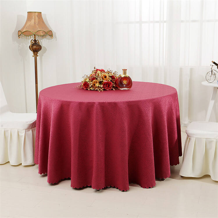 Custom hotel /party/wedding round table cloth pvc table cover 100% Polyester