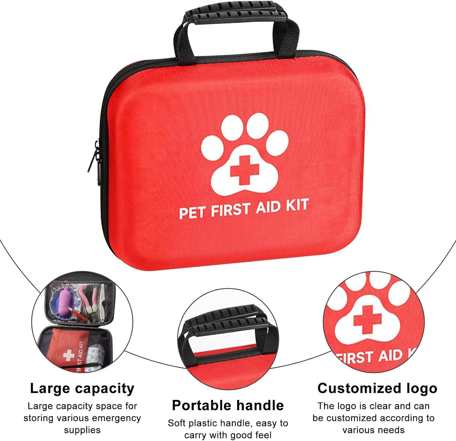 Anthrive Outdoor Portable EVA Waterproof Emergency Dog Cat Pet First Aid Bag Kit For Travel Camping With Medical Supplies supplier