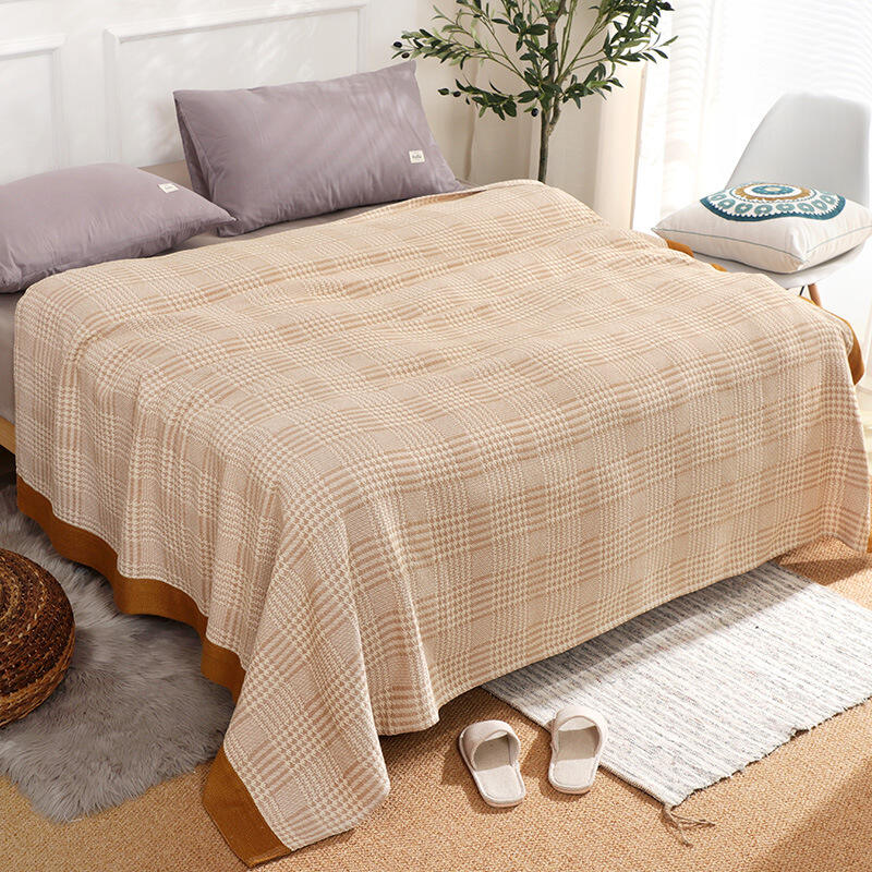 Eco-Friendly Bamboo Cotton Thin Blanket Lightweight Cooling Towel Blanket supplier