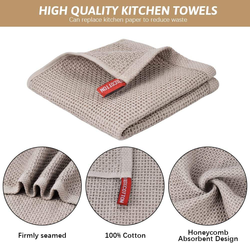 Wholesale Waffle Kitchen Towel 6 Pack Dishcloths Sets 100% Cotton Soft Absorbent Quick Drying Dish Towels details