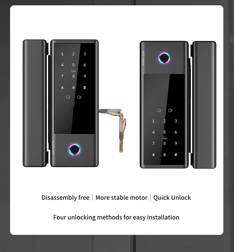 Factory Price Without Replacing Keyless Entry Door Gate Wifi Glass Smart Lock supplier