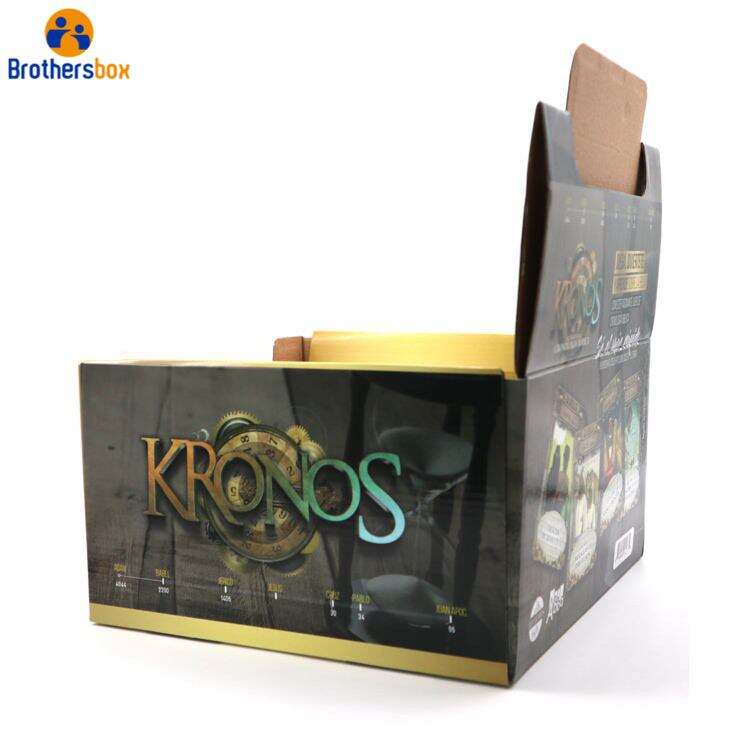 Custom Foldable Cardboard Display Box / KRONOS Corrugated Display Stand details
