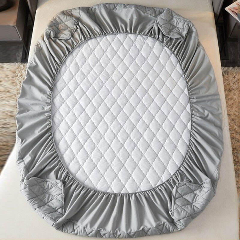 Premium custom Size Brushed plain waterproof bed sheet Bedspread ultrasonic quilted mattress pad manufacture