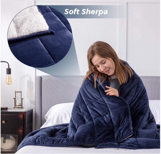 Soft Heavy Blanket with Premium Glass Beads Sherpa Fleece Weighted Blanket Polyester Comforter factory