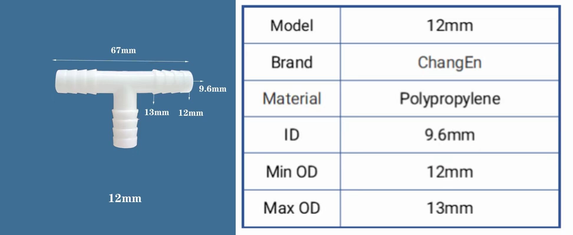 1/16" to 1/2" inches flow Control Components 3 Ways T-shaped Plastic Hose Barb Tee Reducer Fittings factory