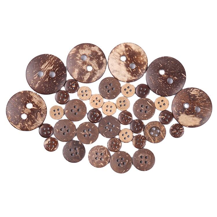 Custom shape and size natural round sewing coconut shell buttons