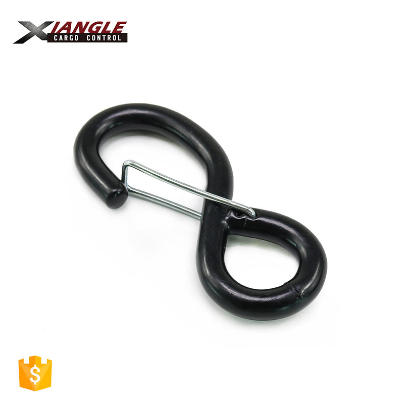 Heavy duty 1.5'' adjustable s hooks metal black 1500kgs cargo s hook with keeper details