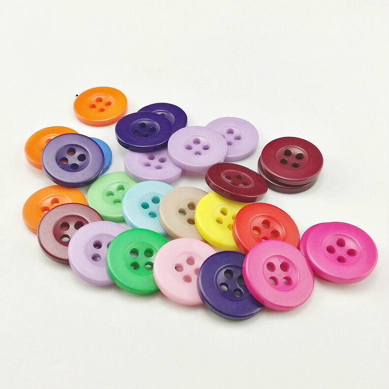 Custom logo 4 holes full color sewing plastic resin button for clothes