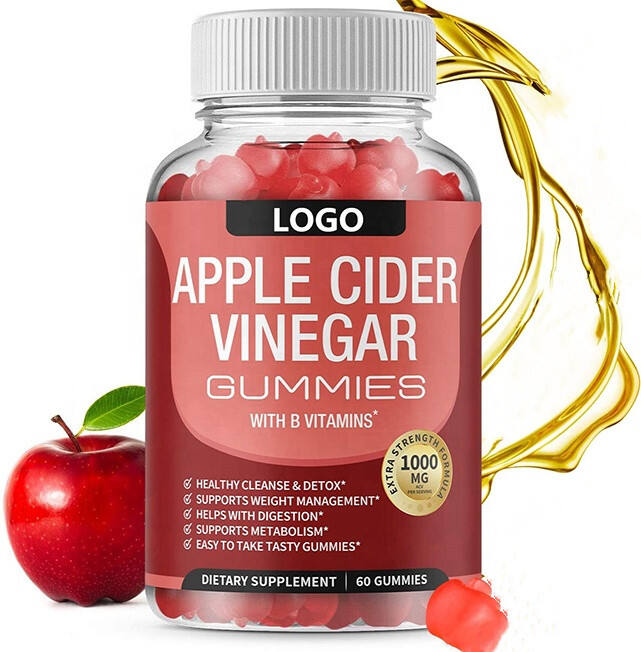 Popular apple cider vinegar gummies vegan slimming sugar gummies  for weight loss Whitening skin factory