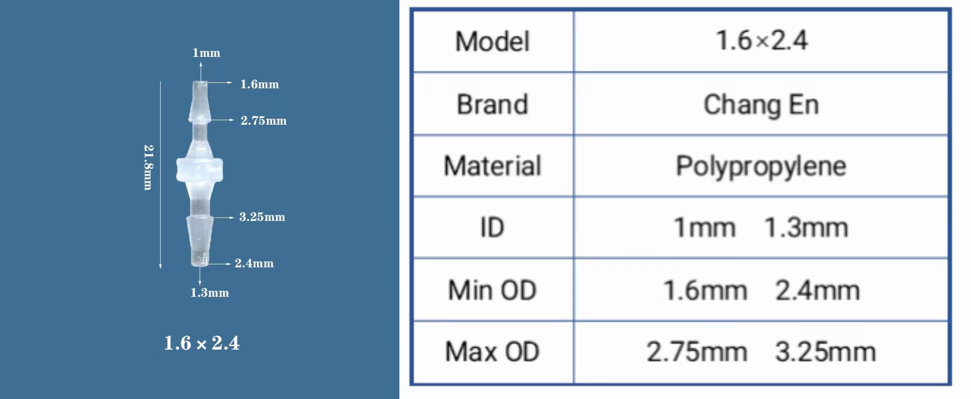 1/16-3/32inchesplastic PP straight through reducing joint for fish water tank manufacture