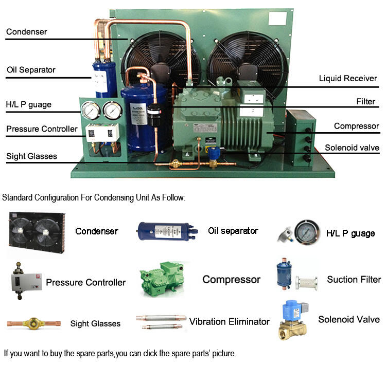 Fabricação de unidade de condensação da unidade de refrigeração do inversor da sala fria do evaporador da unidade de EMTH