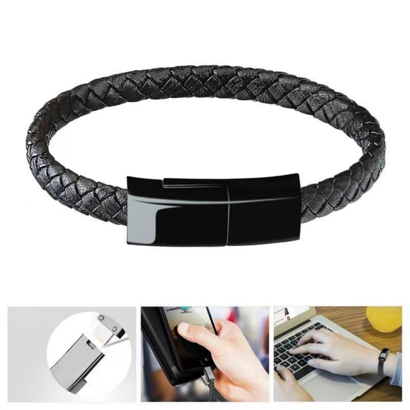 Mobile Accessories For iPhone Type C Micro USB Charging Data Line QC3.0 Fast Charger Bracelet Cable USB 2.0 Data Cable manufacture