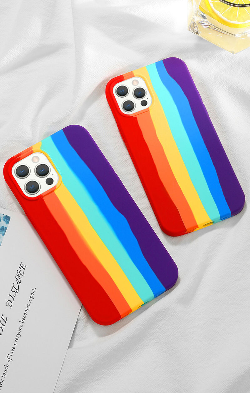 Laudtec Original Liquid Silicone Rainbow Case For iPhone All-inclusive Silicone Case iPhone 11 12 13 Pro Max manufacture