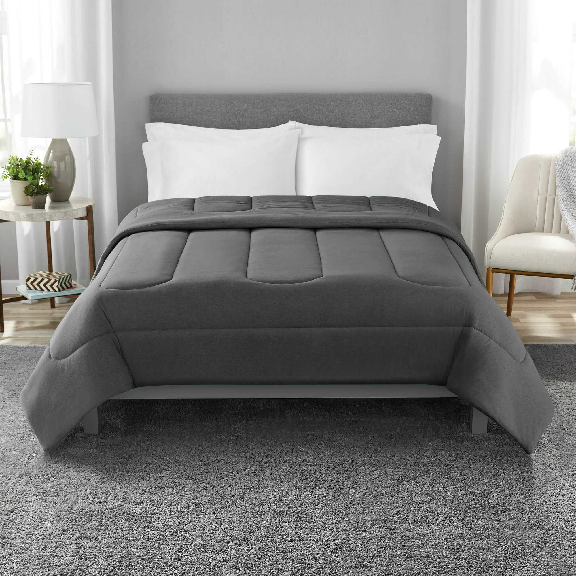 Wholesale Custom Good Quality Solid Color quilt duvet cotton polyester quilted gray comforter details