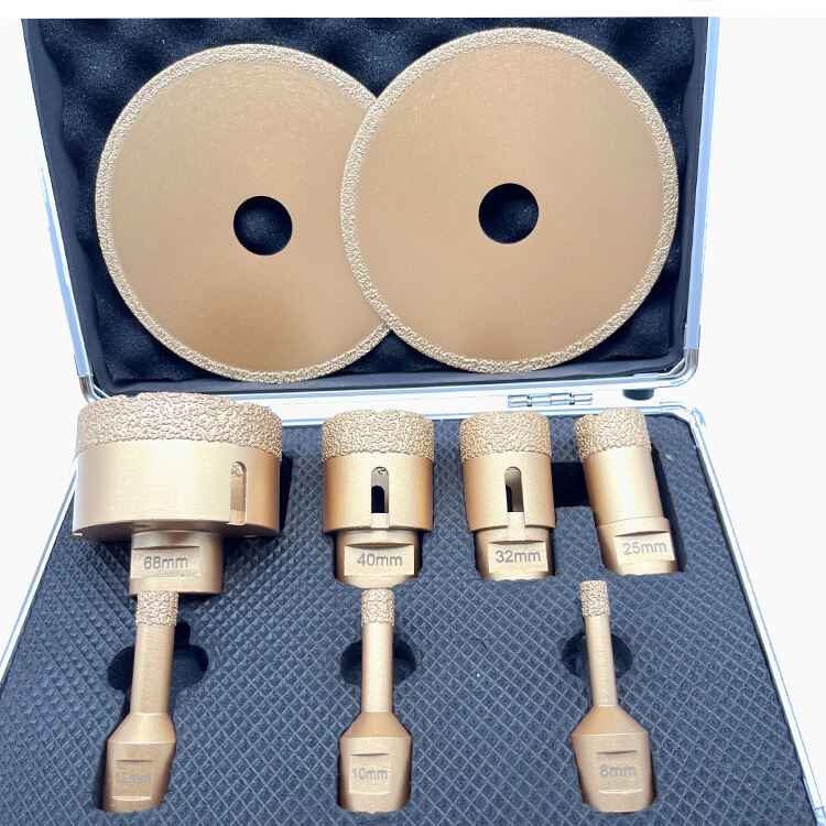 GuHua European Quality Porcelain Cutting Disc Hole Saw Set Diamond Crown Core Drill Bit Hole Saw Set For Tile Marble Glass supplier