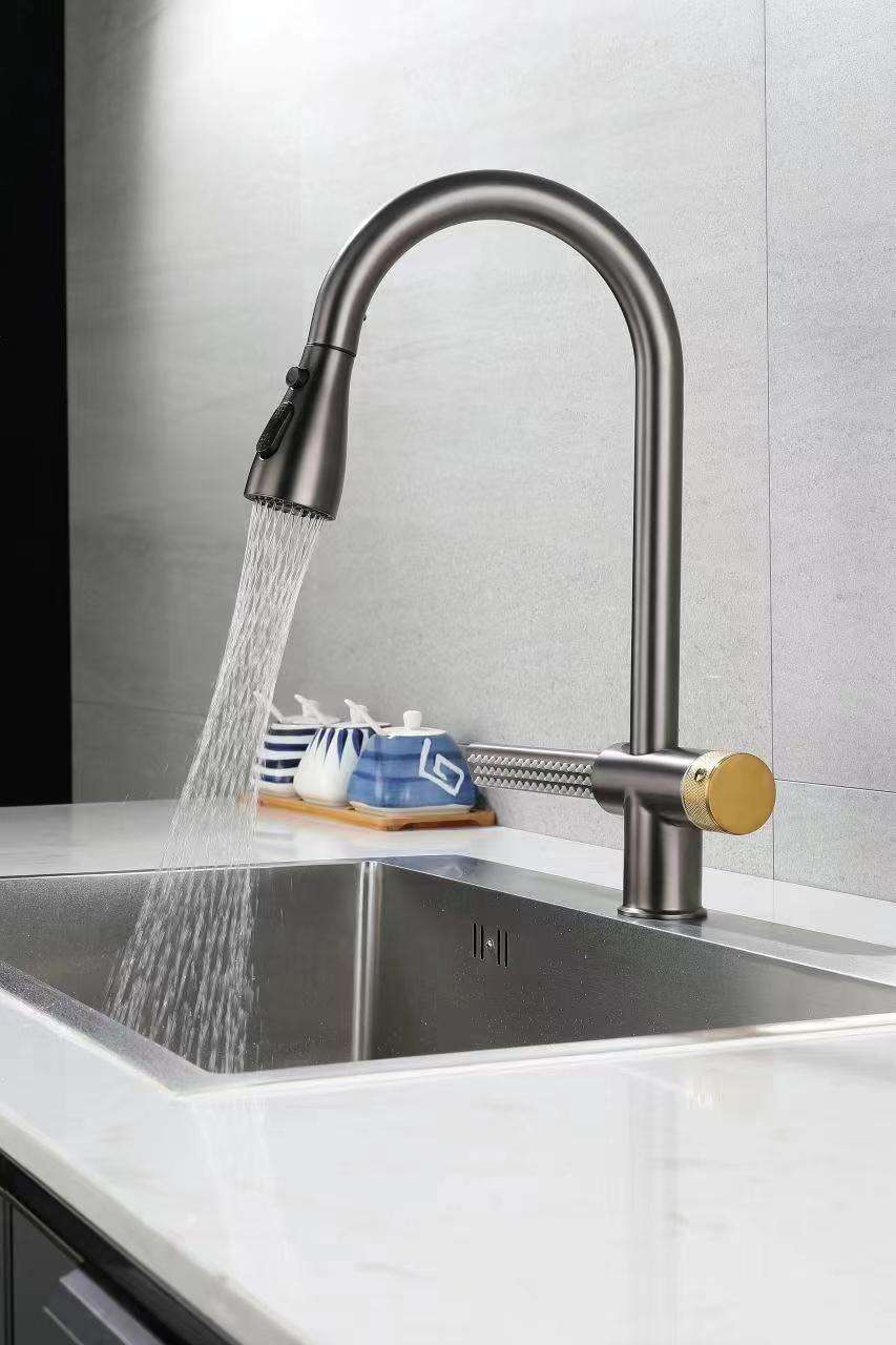 Tiktok New Design SUS 304 Stainless Steel Rotatable Brushed Silver 360 Degree Waterfall Kitchen Sink Faucet supplier