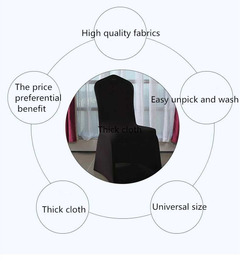 Factory black plastic banquet chair cover spandex seat covers for dining room