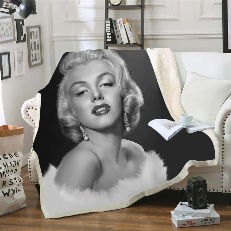 Marilyn Monroe 3d printed sherpa fleece blanket for Beds Hiking Picnic Thick Quilt supplier