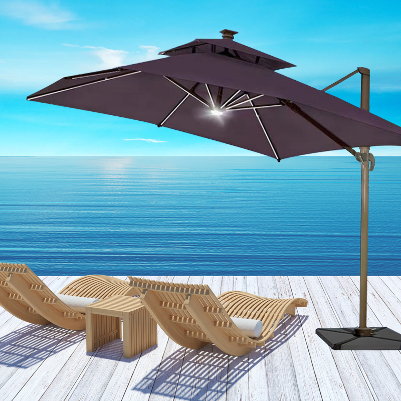 Waterproof Sunscreen Large Parasols outdoor LED light Roma umbrella 3*3m Modern Roman 4M Round Cantilever Umbrellas supplier