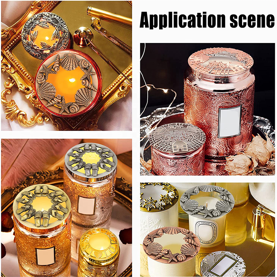 Wholesale Decorative Candle Cover Accessories Scented Candle Topper Rose Gold Metal Candle Lid manufacture