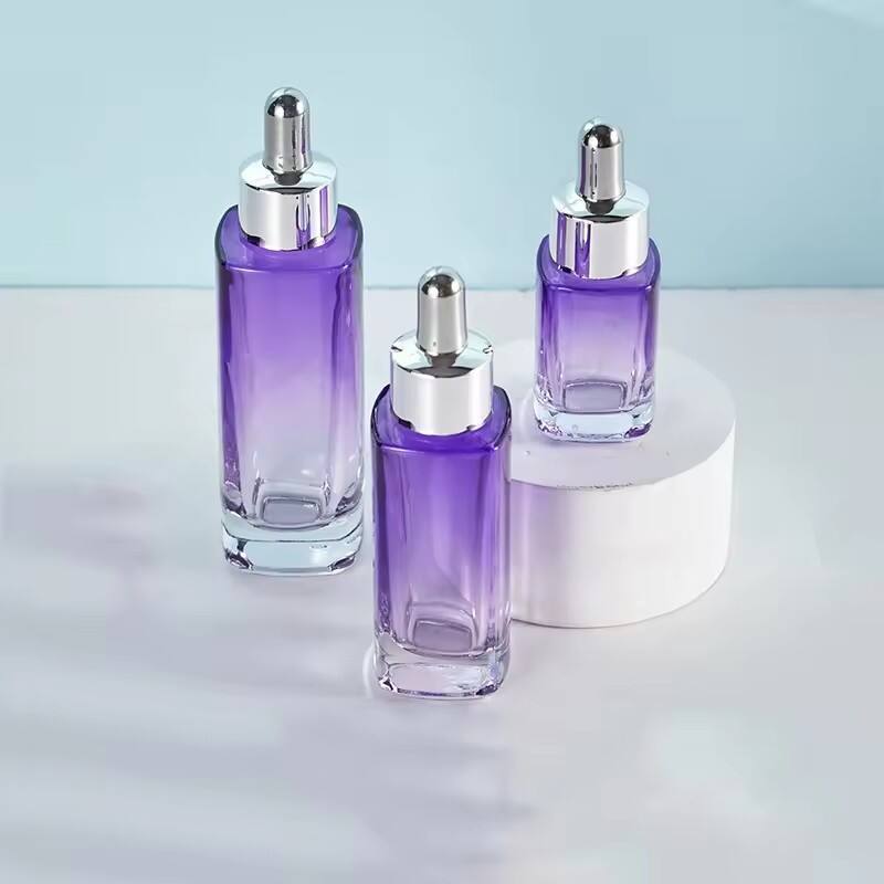 Custom 15ml30ml50ml glass bottle Serum glass Dropper Bottle skincare cosmetic Square dropper glass packaging manufacture