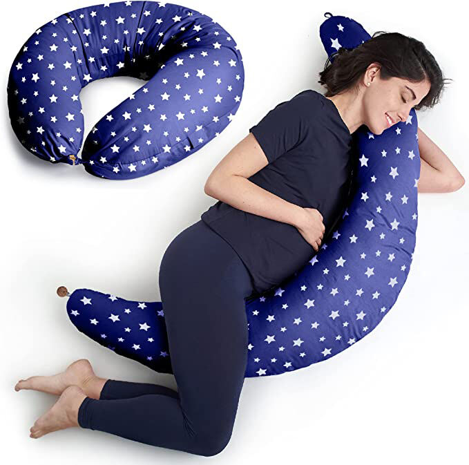 100% Cotton Pregnancy Pillow for Sleeping Maternity Breastfeeding Pillow Multifunctional Full Body Pillow details