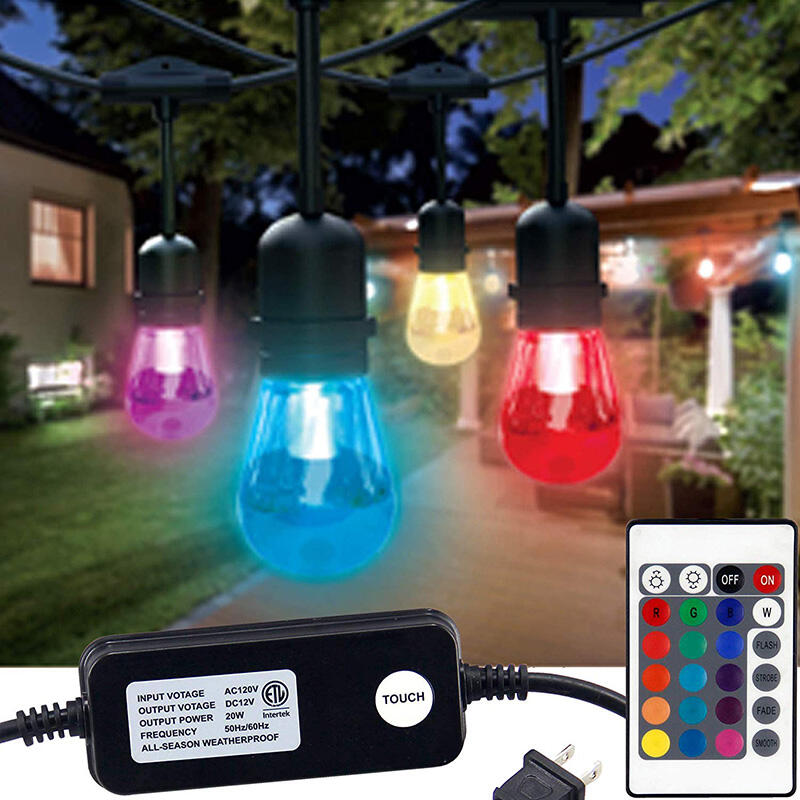 Smart Colorful S14 APP Control String Light Holiday Garden Weeding Waterproof LED String Lights factory