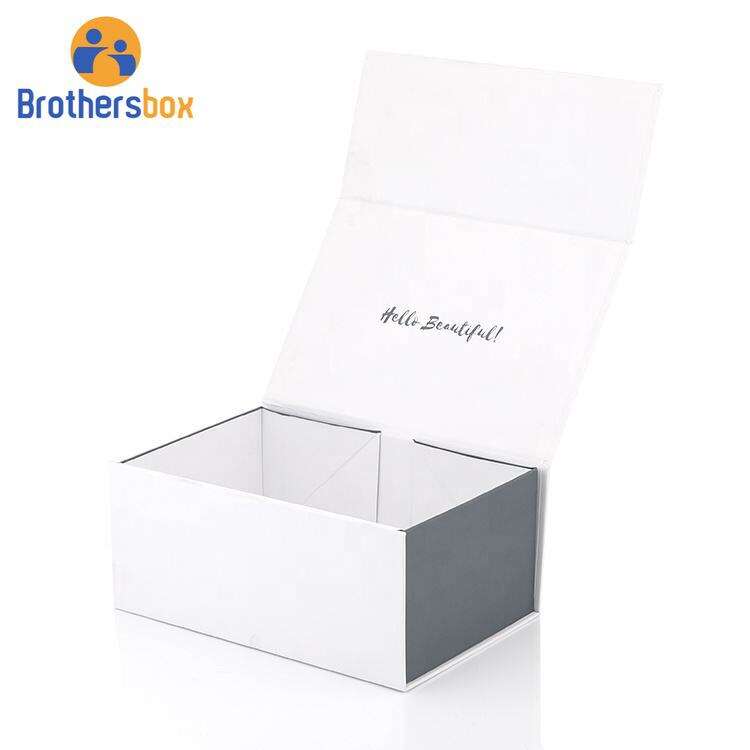 Custom White Foldable Magnetic Gift Box / Printed Recycle Folding Paper Box supplier