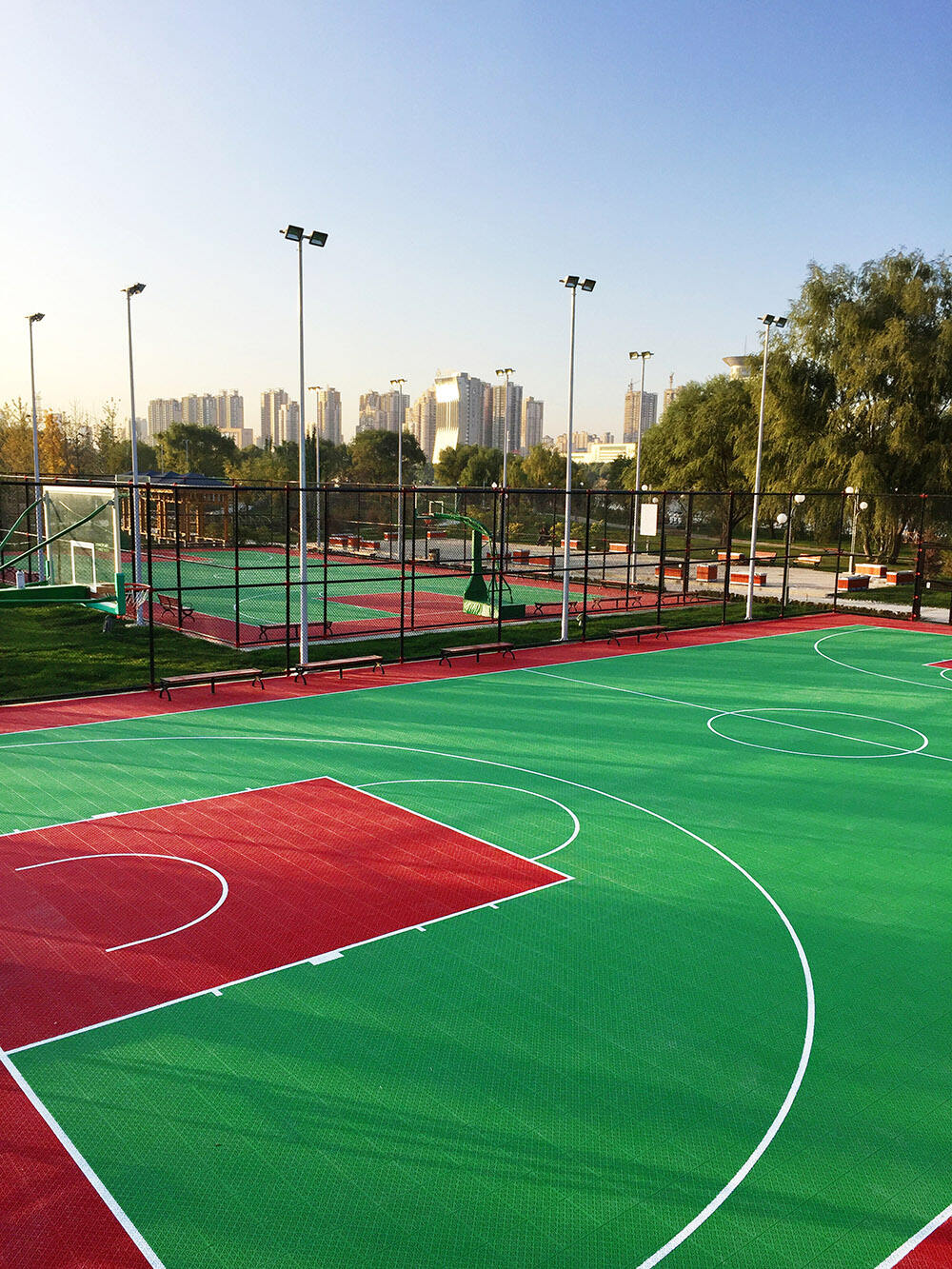 Multipurpose Customized Outdoor Futsal FootballBasketball CourtTennis Court Tiles Artificial Grass And Sports Flooring details