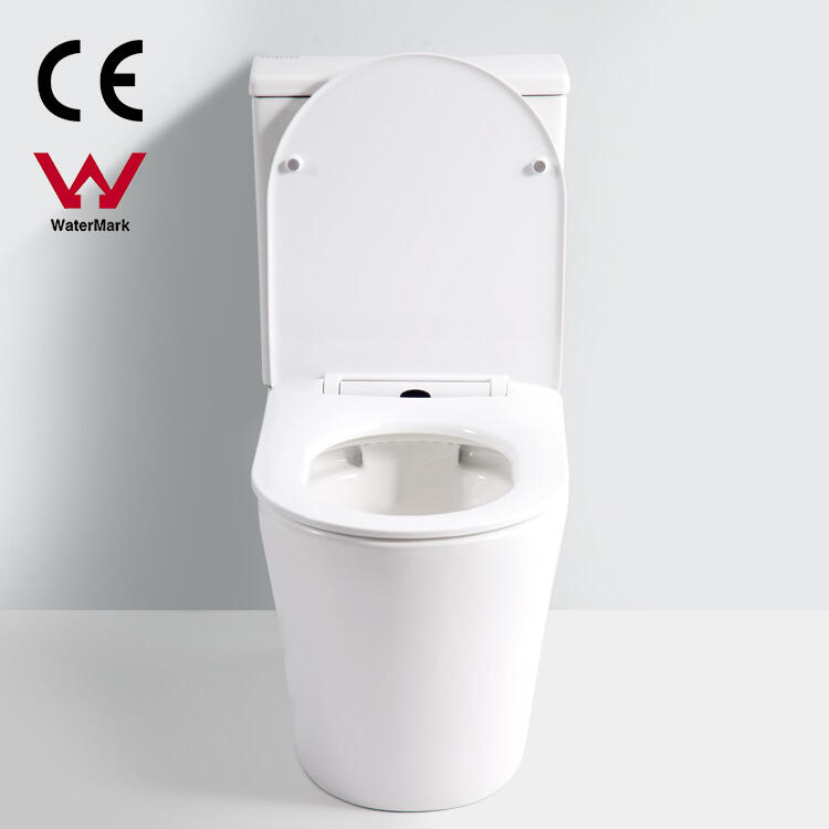 Wholesale Factory Watermark newest useful Commode Ceramic UF Seat Rimless Two Piece Toilet supplier