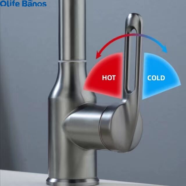 Olifebanos bathroom 304 4 functions Delux Single handle chrome basin faucet mixer deck mounted washroom counter top sink faucet factory