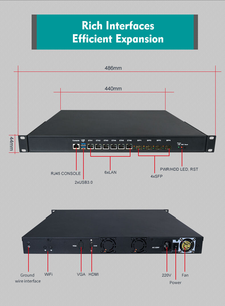 Piesia 1U Rackmount Server Chassis 6Lan 4*SFP 10G Intel 12/13th LGA1700 H610/H670/Q670 2*DDR4 Industrial Router Firewall PC-FA-6106S supplier