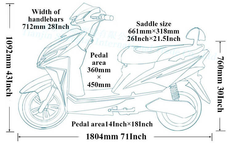 High Speed 800W 1000W 2-Seater Electric Motorcycle supplier