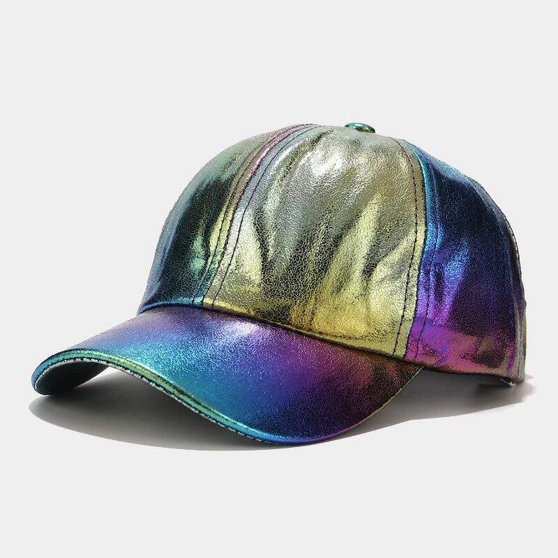قبعة بيسبول جلدية بسبعة ألوان ليزر