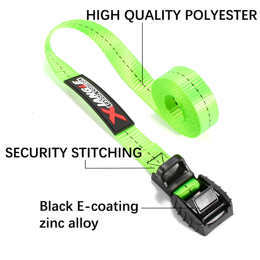 Custom 2pk 25mm 250kg Black Soft Pad Kayak Straps Tie Down Cam Buckle supplier