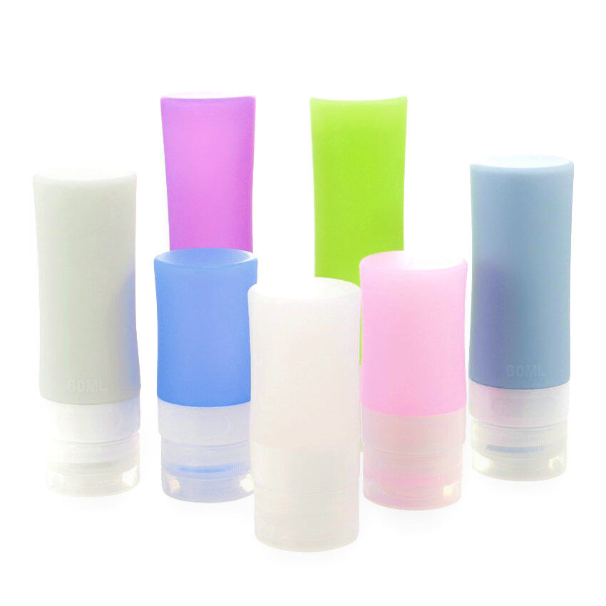 38ml 60ml 80ml Empty Squeeze Silicone Cosmetic Travel Bottle Set manufacture