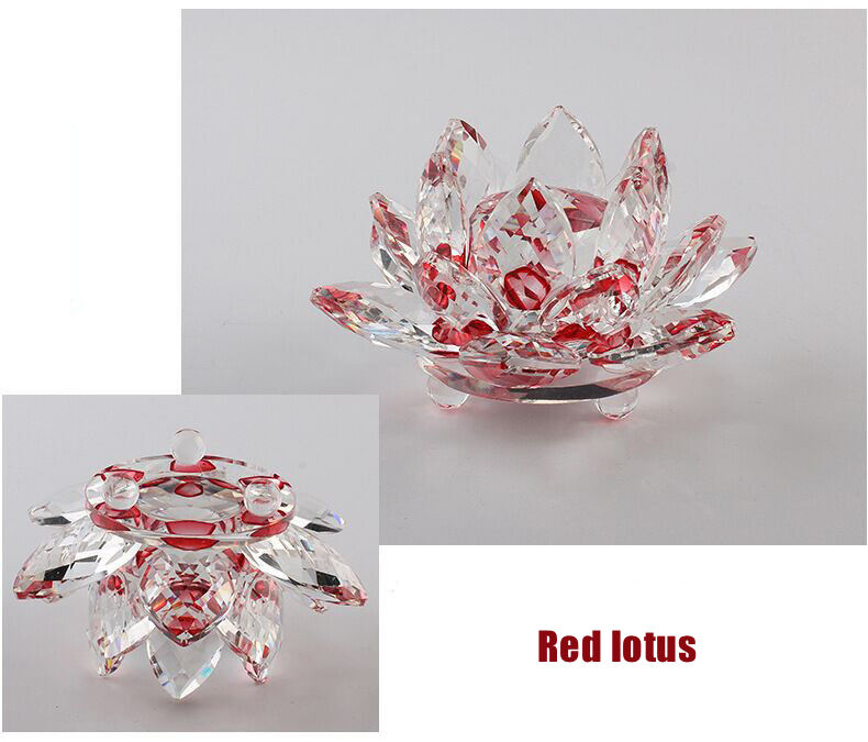 Wholesale Buddha Supplies Crystal Glass Crafts K9 Crystal Lotus Fengshui Crystal Flower supplier