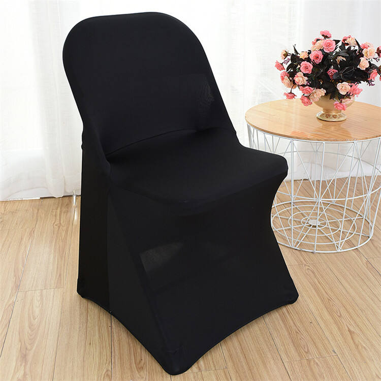 Custom wholesale spandex folding 100 white dining/ banquet/ wedding chair covers factory