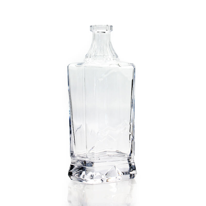 Glass square liquor bottles 750 ml glass liquor 250 ml clear glass bottles manufacture