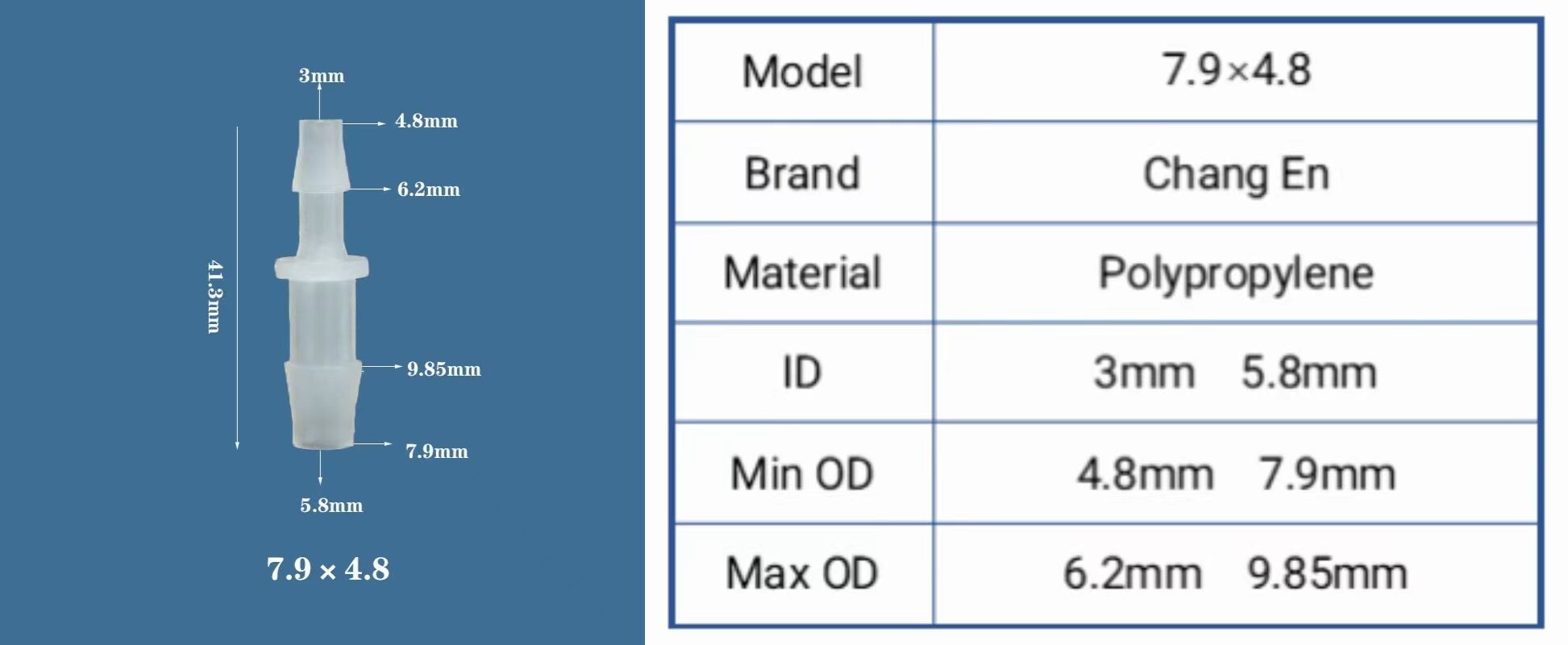 Flexible hose connector pp plastic straight through joint pipe reductor fittings details