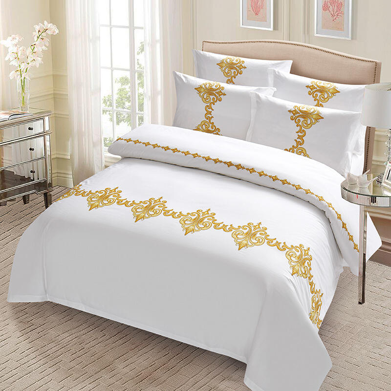 Hotel printing pure100% cotton custom star weight 200tc 300tc 400tc high quality sheet and quilt set fabric bedding