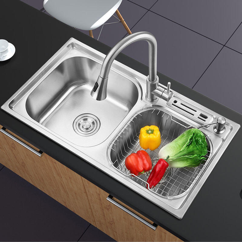 Discount Price Cheap Hot Sale Stainless Steel 304 Double Bowl  Kitchen Sink With Strainer details